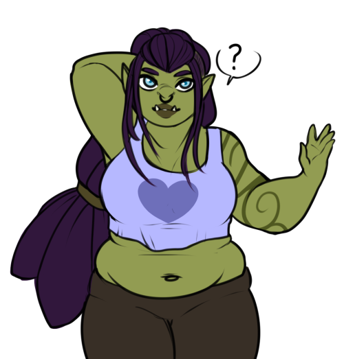 archmagejackson: old drawings of Umirah, my fat orc monk oc.