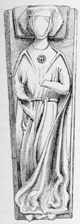 Illustration from an effigy of a woman from Cashel in Ireland,1250