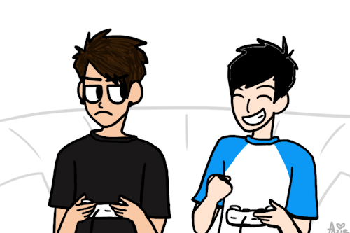 i-make-doodles-lol:adziedoodle:boyfriends playing videogames ♥‿♥holy shit a coloured phan doodle who