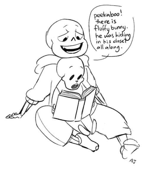 assrtdj:i found the sad sketches from [this post] !! neutral ending where pap’s dead and sans goes t