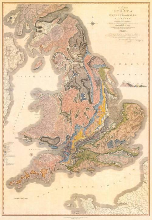 thelandofmaps:  The first geological map of a country ever produced - William Smith’s Geological Map of England and Wales [1958x2830]CLICK HERE FOR MORE MAPS!thelandofmaps.tumblr.com