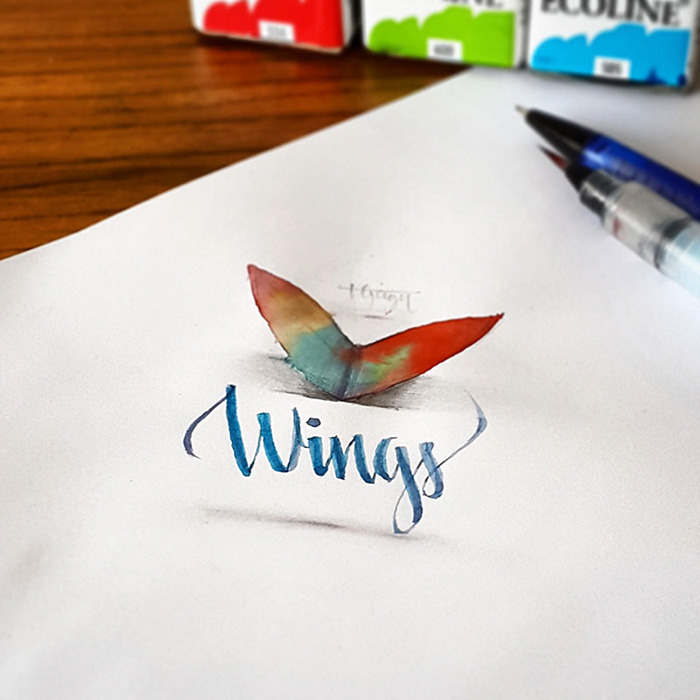 mymodernmet:  New 3D Calligraphy Creations Look Like They’re Popping Off the Page