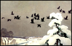 fafarago:  “Crows in Winter“ (1941)by N.C. Wyeth