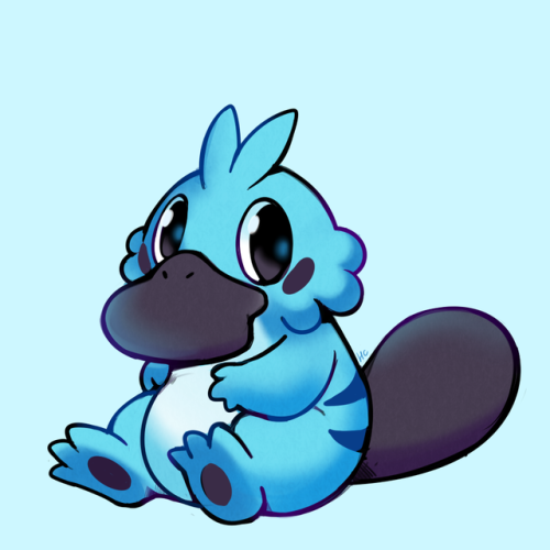 (Ko-fi doodle) A platypet for somebody! This critter is from an upcoming game called TemtemYou can g