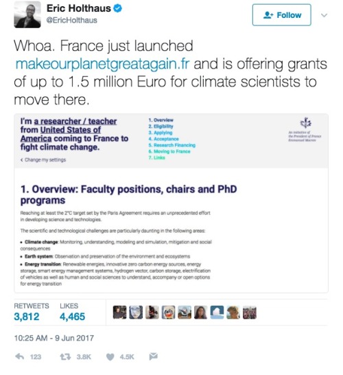 mindblowingscience: Woah, looks like Emmanuel Macron (new president of France) was serious in h