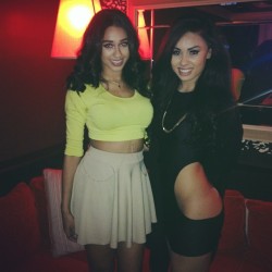 meanwhileinvegas:  @___j.d finally straighten the hair and was looking bomb as ever last night!! The turn up was real! … tell me we dont look related now ! haha by lisha_tatjana http://ift.tt/1Oz0cgd  Vegas and that dress are made for each other.  Killing