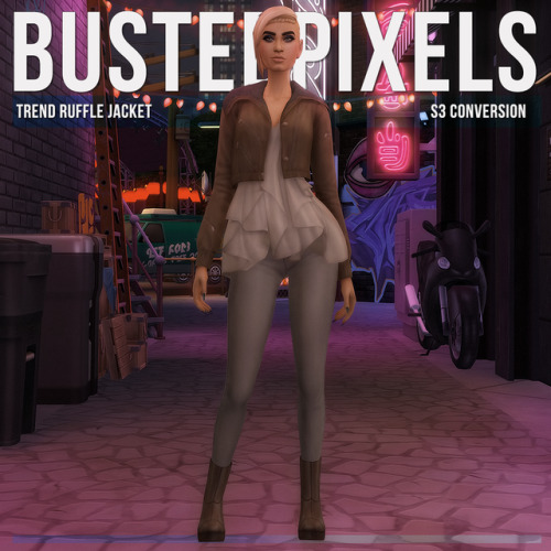 bustedpixels: Trend Ruffle Jacket S3 Conversion Base Game Compatible Non Default Base Game Compatibl