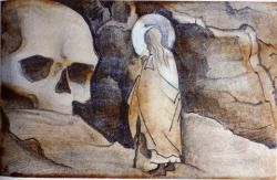Issa and giant’s head, 1932, Nicholas Roerich
