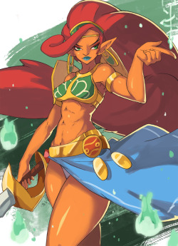 vinsmousseux:  I’ve managed to tear myself away from Zelda and actually be a productive member of society for a bit. I’ve still got Zelda on the brain though so here’s some a quick doodle of the Gerudo chieftain Urbosa. She’s pretty cool and her