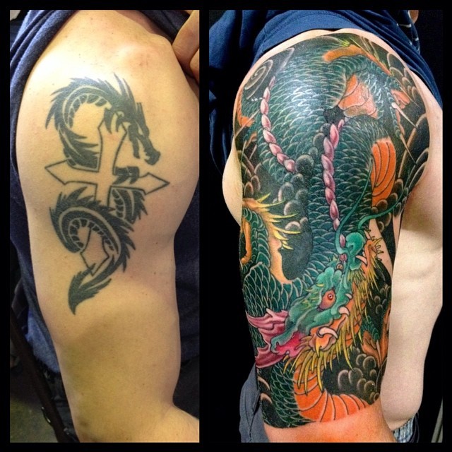 DRAGON COVERUP  TATTOO TIME LAPSE  YouTube