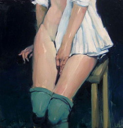 unculturedmag:  Malcolm Liepke - Hand Between Legs (2013) 