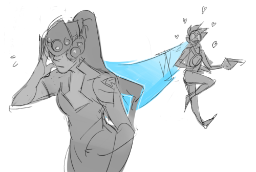 hattersarts:    widowmaker has to rmr real hard she’s a cold unfeeling woman every time tracer zips in to give her a smooch in the middle of a match 