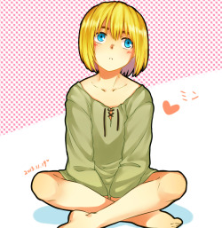 thearminarlert:  He’s wearing Eren’s shirt I’m so glad (´・ω・｀) Pixiv ID: 39835694Member: 茉雪千溪/まつゆき せんき  