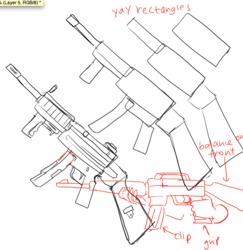 typette:  kelpls:  GGGUNS AND STUF i forgot who asked for it , as usual look up different refs to ;earn how to draw the amny differnt varieties of guns!!   awesommmeeeee!! now I have no excuse. 