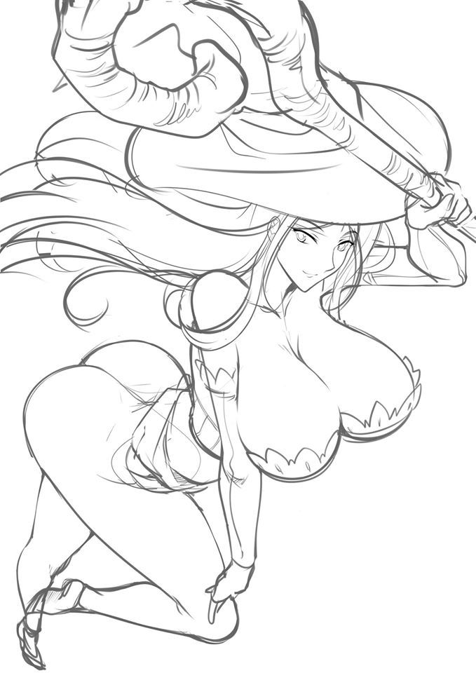 thehaganeffan:  Sketch + + Sorceress from Dragon’s Crown She is one of my favorite