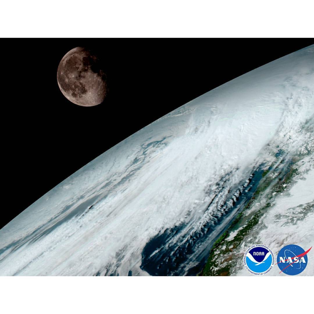 GOES-16: Moon over Planet Earth #nasa #apod #noaa #goes16 #satellite #geostationaryorbit