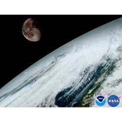 GOES-16: Moon over Planet Earth #nasa #apod #noaa #goes16 #satellite #geostationaryorbit #moon #earth #planet #weatherforecasting #solarsystem #space #science #astronomy