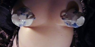 coldtofire:@dirtyblondemind decided on a treat for us today. Boobie filled mugs.