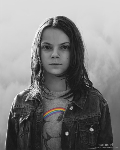 ecairnsart: Dafne Keen as Laura Kinney/X-23 from Logan, drawn in photoshop in about 25 hours instagr