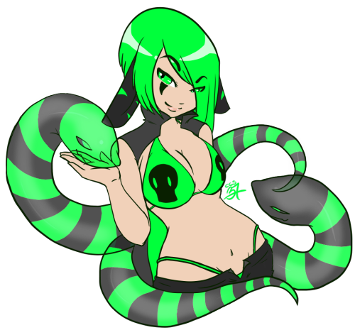 My part of an art trade with Toxitty38 on dA of her OC Toxi with her ghosty snakes Mogi and Kogi I was trying out FireAlpaca on my Mac…and I decided that I absolutely hate it yup