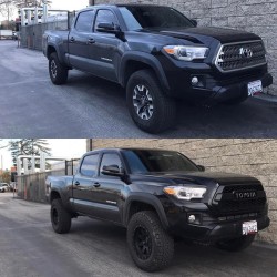 Before 👆and After 👇 picture don&rsquo;t really do it justice. Few more mods improvements/coming soon 😍 @motochopshop steeling your wall pics 😂 #toyota #tacoma #toyotatacoma #trdoffroad #tacomaworld #4x4 #offroad #3rdgentacoma #trdoffroad4x4