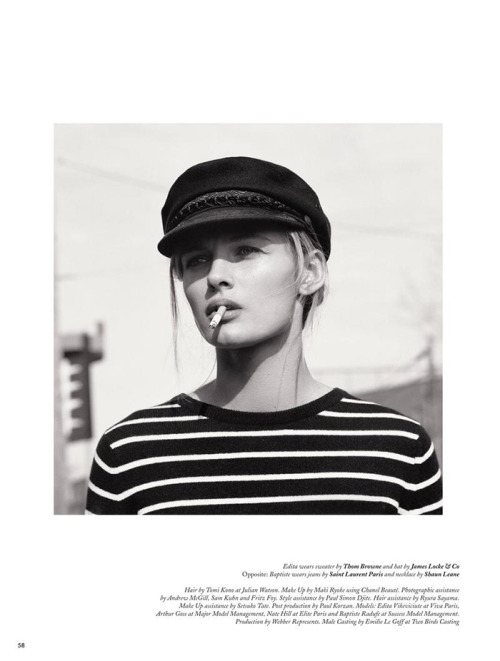 Edita Vilkeviciute by Mark Peckmezian for Holiday Magazine (via Nowear Land).