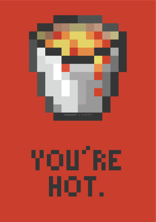 tairupanda:  gameranx:  Minecraft Valentine’s Day Card created by Marissa  for the orange guy 