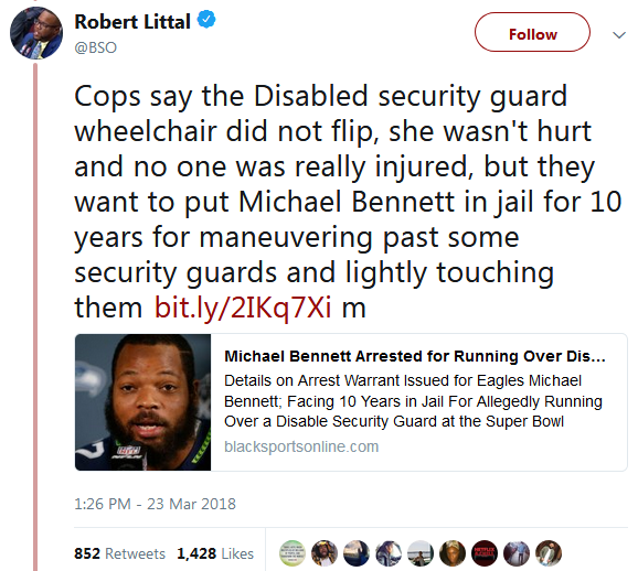 Michael Bennett Arrested for Running Over Disable Woman During Super Bowl | BSO