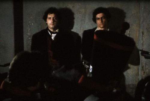 edwarddespard:Orestes Fasting and Pylades Drunk, 1972. Enjolras’ eyes linger on Grantaire’s face a m