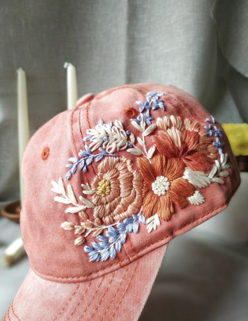 Hand Embroidered Hat by mycraftmystuff