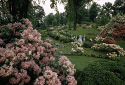 unrar:  A woman stands in a formal garden