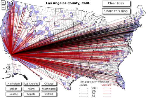 visualizing the population exodus from Los Angeles.