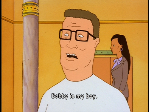 missladybirdhill:Every morning, Hank Hill