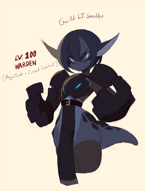 Pretty sure it’s Stamina   50 (NOT DEFENSE) Also lil Cameo of Kenny! Pretty high-level cook. Meals that give them good BUFFS.Pre-Concept work (?) for Smolder I was introducing as a Guild Lieutenant in the RPG comic. (Patrons seemed to have enjoyed