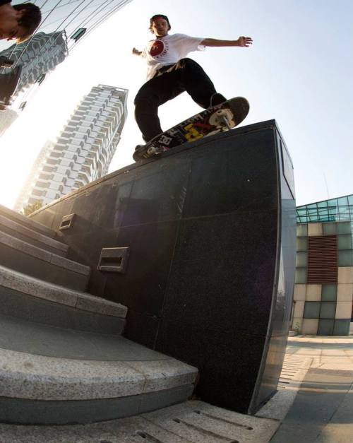 mappets:  Matt Miller switch five-0s a perfect out ledge.