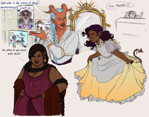 sorcierecat:  Some doodles from last session &lt;3 featuring our bard Kess, who belongs to @laur