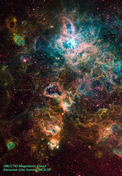 into-theuniverse:  30 Doradus, Tarantula Nebula, in the Large Magellanic Cloud