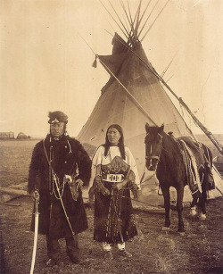 Dog Child, A North West Mounted Police Scout, And His Wife, The Only Handsome Woman,