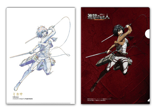  New merchandise featuring Levi & Mikasa from Union Creative, featuring artwork from SnK’s Chief Animation Director Kyoji Asano!  UC also created figures from these sketches.