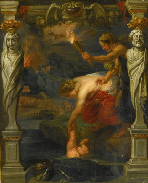 Thetis Dipping the Infant Achilles into the River Styx after an oil sketch by Peter Paul Rubens (cur