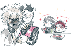 ceiiru:  Based on a meme; anyway mr shinazugawa pls open up giyuu and tanjirou just want to share ohagi and be friends