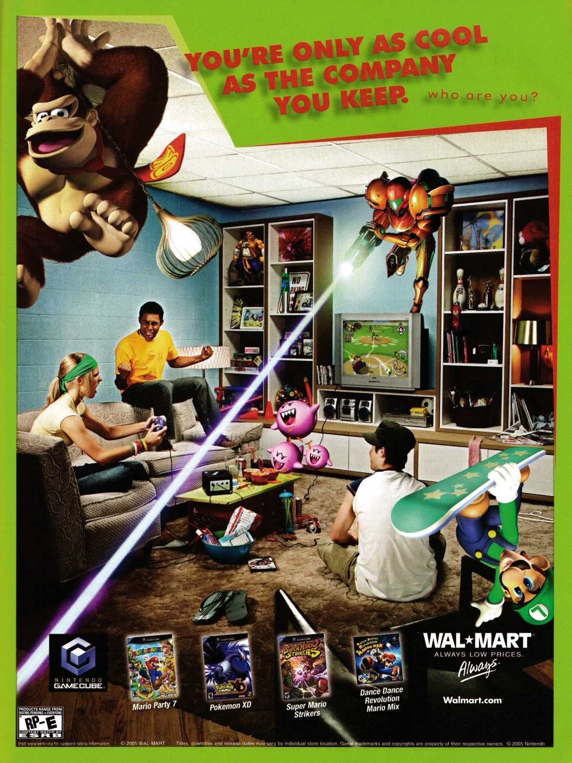 “Walmart - ‘You’re Only As Cool As The Company You Keep’”
• GamePro, December 2005 (#207)
• One of the bazillion endorsement ads for Nintendo products released by retail giant, Wal-Mart. In this one, the awesomness of the Nintendo Gamecube results in...