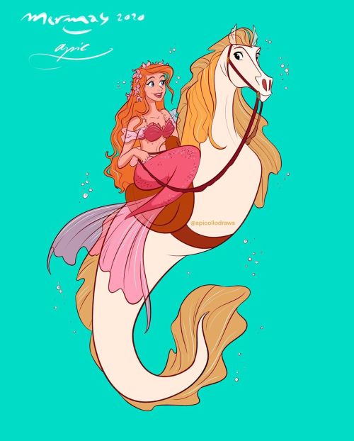 thecollectibles:Mermay 2020 - Disney Princesses by Alex Pick