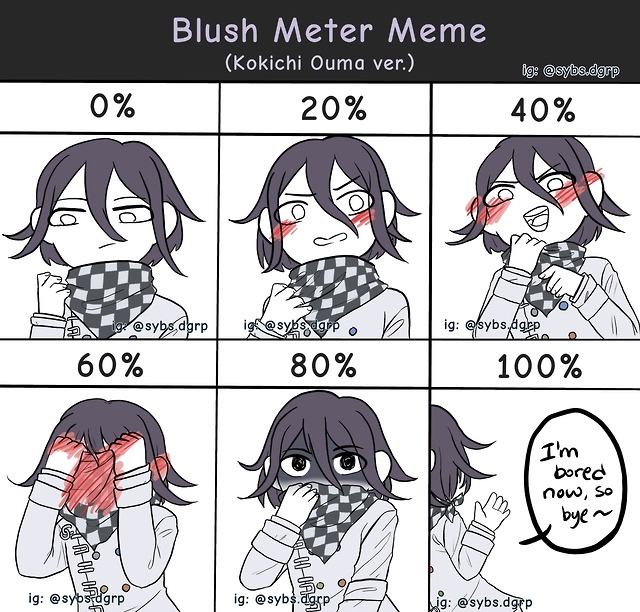 sybs — Blush meter memes of some danganronpa boys and...