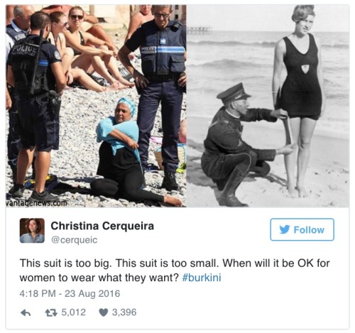 dailydot: French police force Muslim woman to strip because of ‘burkini’ law In three be