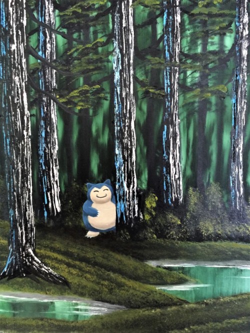 This painting was based off The Joy of Painting episode Secluded Forest.Most of my paintings are for