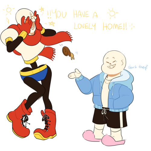 softbabypup: papyrus makes a new friend! based off of this post: X on their way for a hangout with t