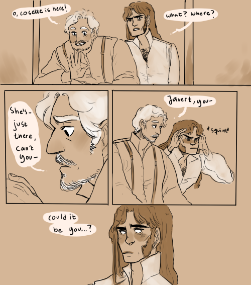 hatarlakrits:more on the javert with bad vision headcanon ovo