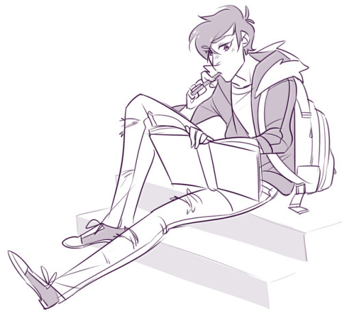 ftlosd: young!Shiro studying Astrophysics on his own time before being picked up from school.