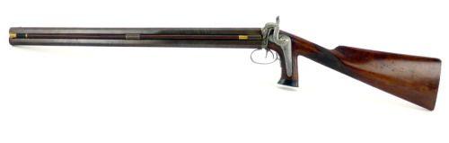 Unusual double barrel percussion muzzleloading rifle by Gastine Renette or Paris, mid 19th century.F